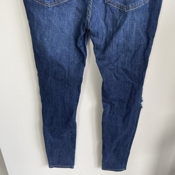 Free People Women's Size 28 Dark Wash Distressed High Rise Skinny Jeans Stretch - Picture 5 of 7
